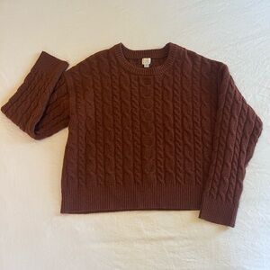 a new day Cable Knit Sweater in Warm Brown